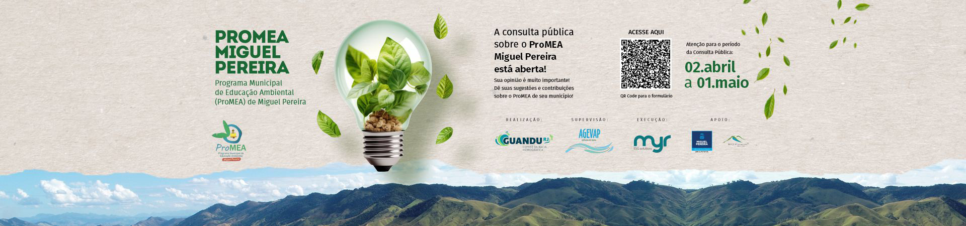 Consulta Pública sobre o Programa Municipal de Educação Ambiental (ProMEA) de Miguel Pereira
